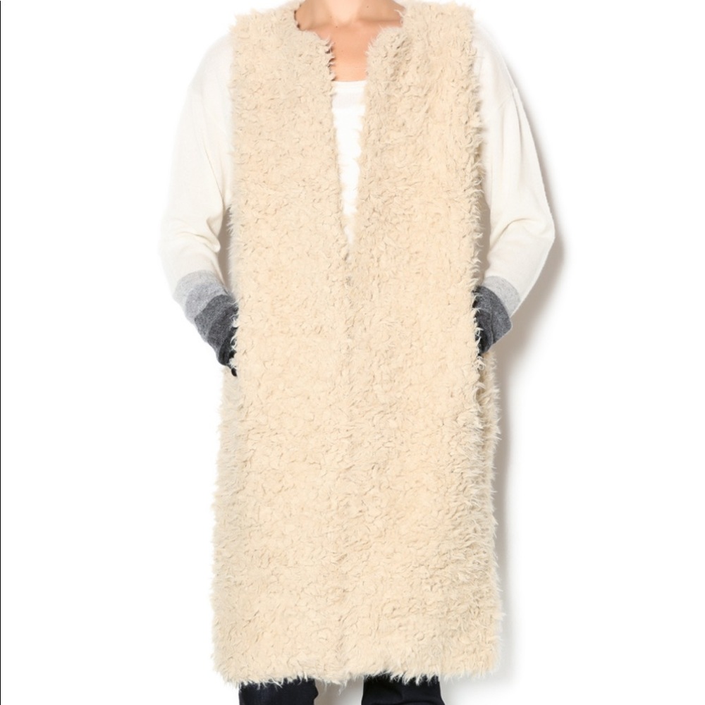 Faux fur longline vest